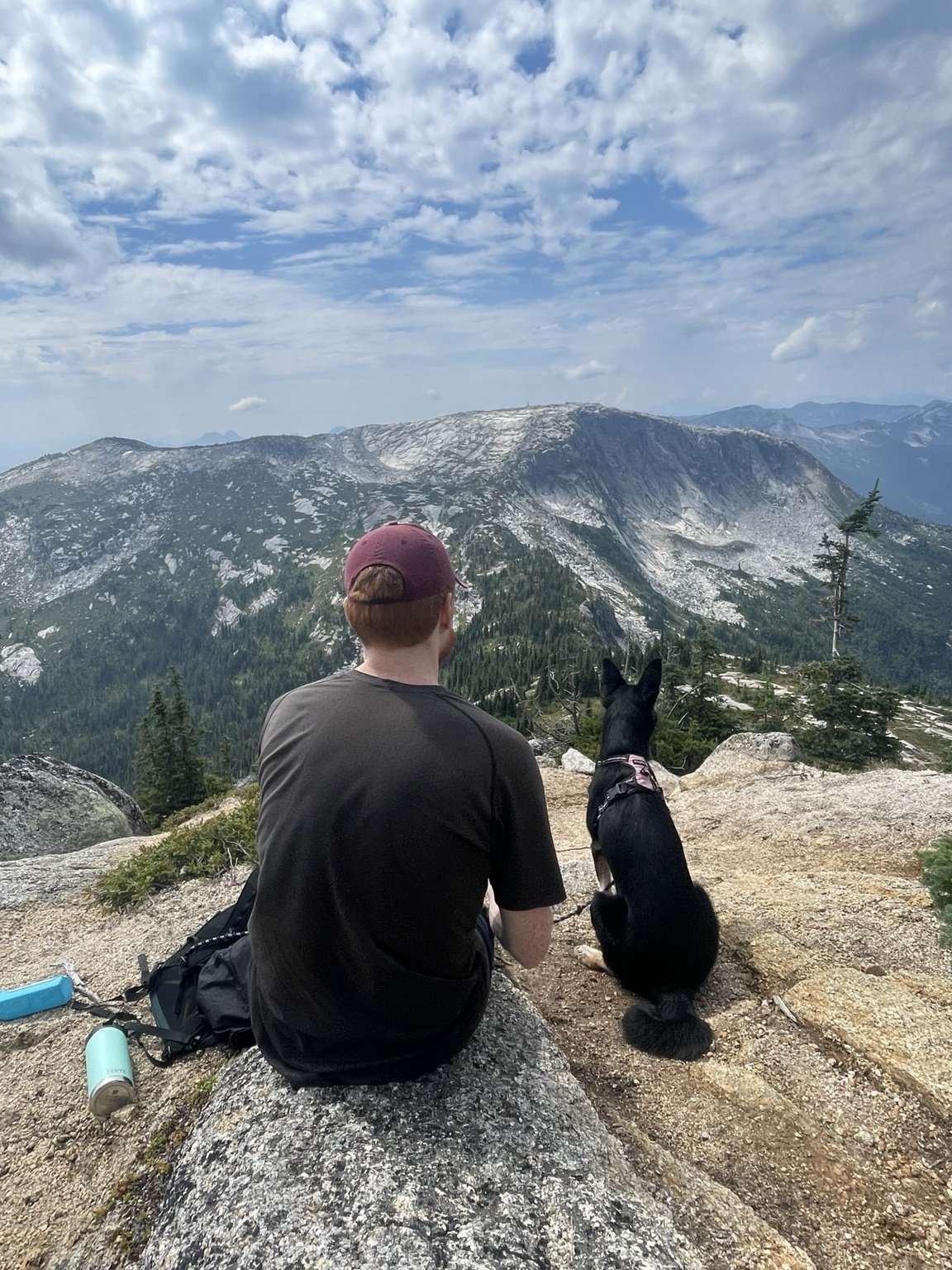 Nick and Maeva looking toward Yak Peak from the Needle Peak trail
